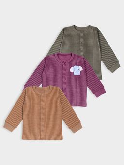 Mi Arcus - Stripes Design Full Sleeves Thermal Top (Pack of 3)