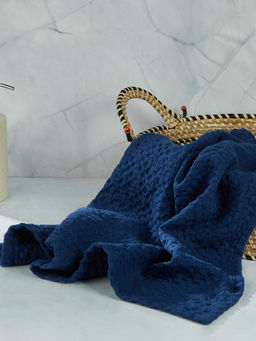 Fabindia - Navy Hamam Cotton Bath Towel