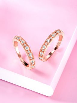 Peora - Cubic Zirconia Studded Rose Gold Plated Adjustable Toe Ring Bichiya Fancy for Women