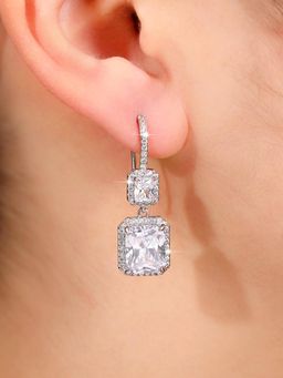 Peora - Silver Plated Cubic Zirconia Studded Earrings Trending Women