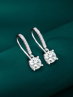 Peora - Silver Plated Cubic Zirconia Studded Earrings Trending Regular For Women