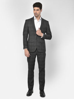 CRIMSOUNE CLUB - Mens Grey Checked Notched Lapel Suit