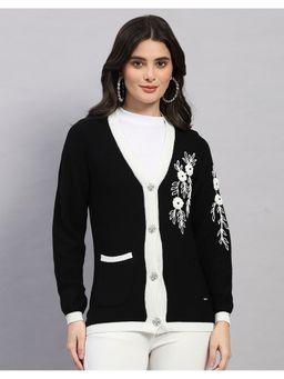 Monte Carlo - Women's Regular Fit Winter Black Cardigan