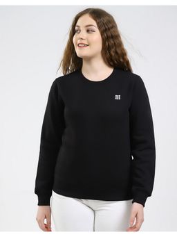 Rock.it - Women Regular Fit Solid Winter Black Sweatshirt