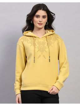Monte Carlo - Women's Regular Fit Winter Yellow Hoodie