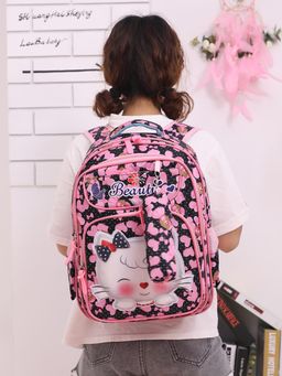 Tinytot - Black Stylish & Trendy Trolley Backpack with Pouch (3-12 Years)