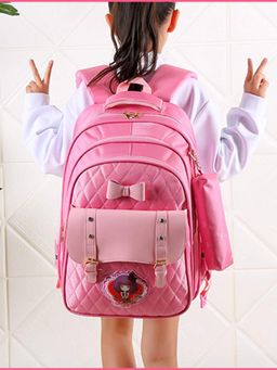 Tinytot - Pink School Casual Backpack with Pouch (3-12 Years)