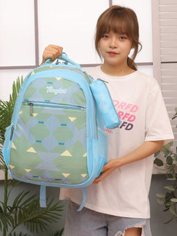 Tinytot - Blue School Backpack with Pouch (3-12 Years)