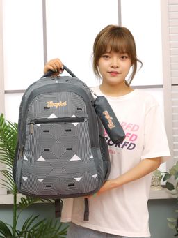 Tinytot - Black School Backpack with Pouch (3-12 Years)