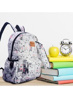 Tinytot - White School Backpack with Pouch (3-12 Years)