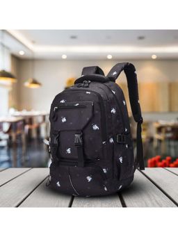 Tinytot - Black Printed School Backpack (3-12 Years)