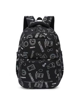 Tinytot - Black Printed School Backpack (3-12 Years)