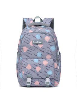 Tinytot - Grey Printed School Backpack (3-12 Years)