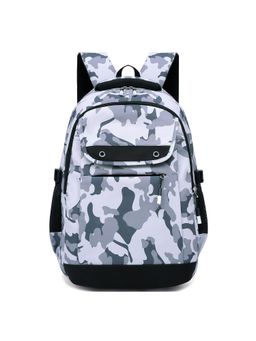 Tinytot - Grey Camouflage Printed School Backpack (3-12 Years)