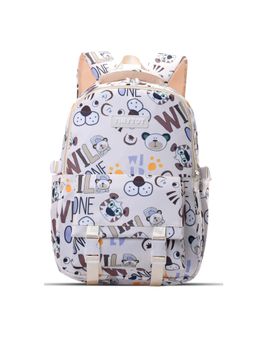 Tinytot - Beige Printed School Backpack (3-12 Years)