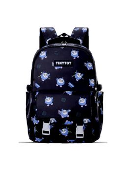 Tinytot - Black Printed School Backpack (3-12 Years)
