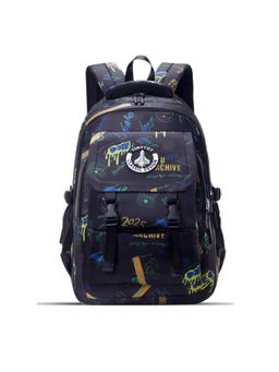 Tinytot - Black Printed School Backpack (3-12 Years)
