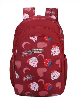 Tinytot - Maroon Printed School Backpack (3-12 Years)