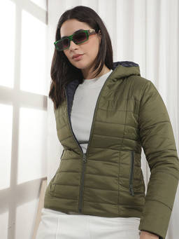 CRIMSOUNE CLUB - Green Solid Nylon Reversible Jacket