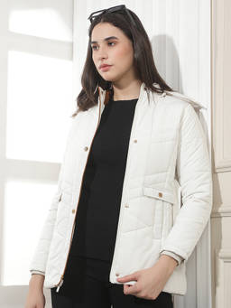 CRIMSOUNE CLUB - Cream Solid Polyester Jacket