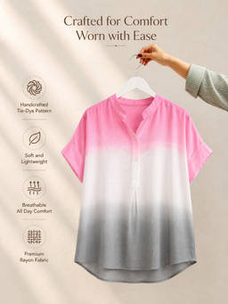 Maaesa - Pink Ombre Rayon Top