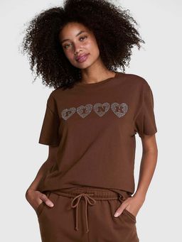 Victoria's Secret - Brown Campus Cotton T-Shirt