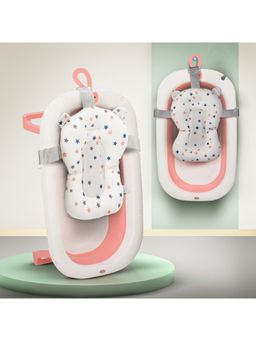BAYBEE - Pink Bath Tub for Baby Foldable Bathtub with Seat for Kids