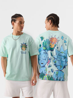 The Souled Store - Rick And Morty : Portal To Happiness Oversized T-Shirt Blue