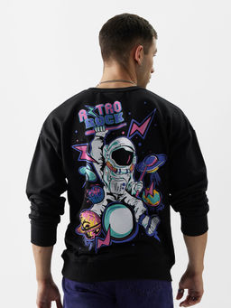 The Souled Store - Originals Astro Rock Oversized Sweatshirts Black
