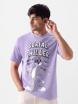 The Souled Store - Looney Tunes : Serial Chiller Relaxed Fit T-Shirt Lavender