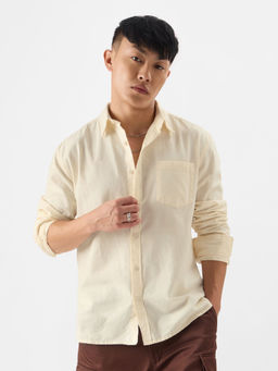 The Souled Store - Original Linen : Off White Cotton Linen Shirts