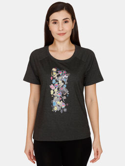 Zivame - Looney Tunes - Doodletastic Knit Cotton Top - Anthracite