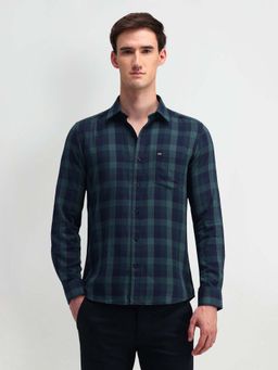 Arrow Sports - Men Blue Checks Slim Fit Casual Shirt