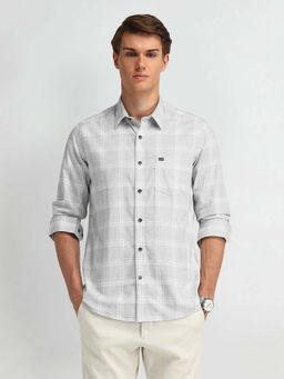 Arrow Sports - Men Grey Checks Slim Fit Casual Shirt