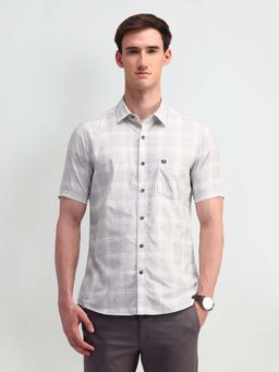 Arrow Sports - Men Grey Checks Regular Fit Casual Shirt