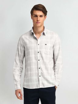 Arrow Sports - Men Grey Checks Regular Fit Casual Shirt
