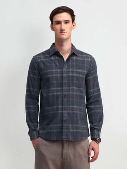 Arrow Sports - Men Grey Checks Slim Fit Casual Shirt