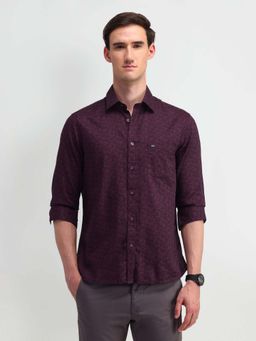 Arrow Sports - Men Maroon Printed Tailored Fit Casual Shirt