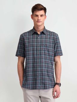 Arrow Sports - Men Blue Checks Regular Fit Casual Shirt