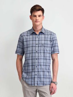 Arrow Sports - Men Blue Checks Regular Fit Casual Shirt