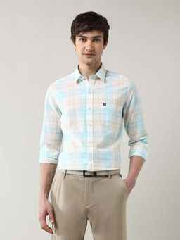 Arrow Sports - Men Blue Checks Slim Fit Casual Shirt