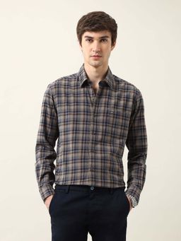 Arrow Sports - Men Brown Checks Slim Fit Casual Shirt