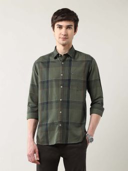 Arrow Sports - Men Green Checks Slim Fit Casual Shirt