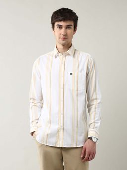 Arrow Sports - Men Brown Stripes Slim Fit Casual Shirt