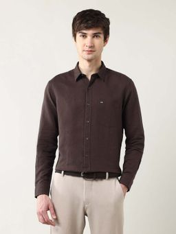 Arrow Sports - Men Brown Solid Regular Fit Formal Shirt
