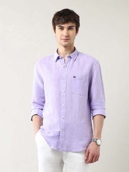 Arrow Sports - Men Purple Solid Regular Fit Casual Shirt