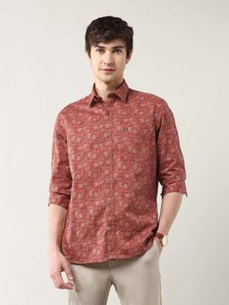 Arrow Sports - Men Rust Printed Regular Fit Casual Shirt