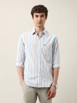 Arrow Sports - Men Multi-Color Stripes Slim Fit Casual Shirt