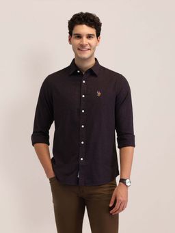 U.S. POLO ASSN. - Men Pink Solid Tailored Fit Casual Shirt