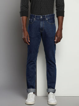 Calvin Klein - Men's Blue Solid Slim Mid Waist Jeans
